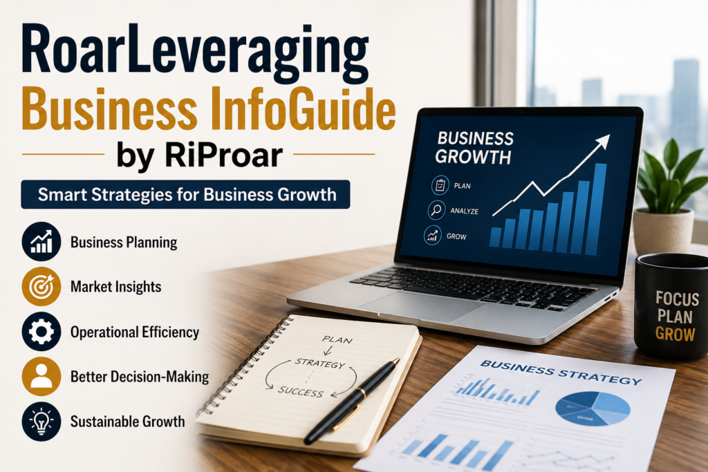 RoarLeveraging Business InfoGuide by RiProar showing business growth strategies, planning insights, and decision-making guidance.